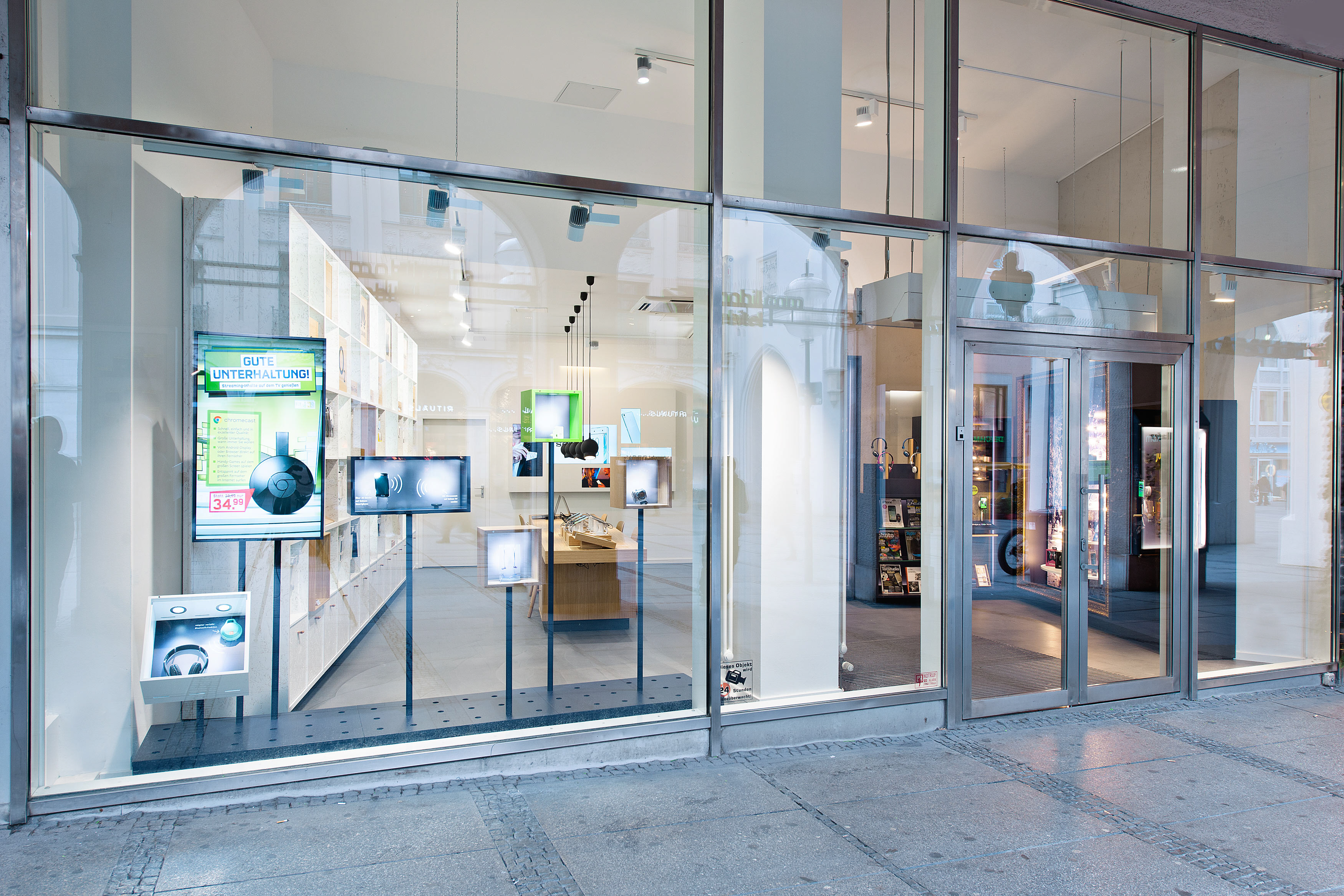 MobilCom Debitel stores implemented with the support of Holtmann+, throughout Germany, 2010–2019.